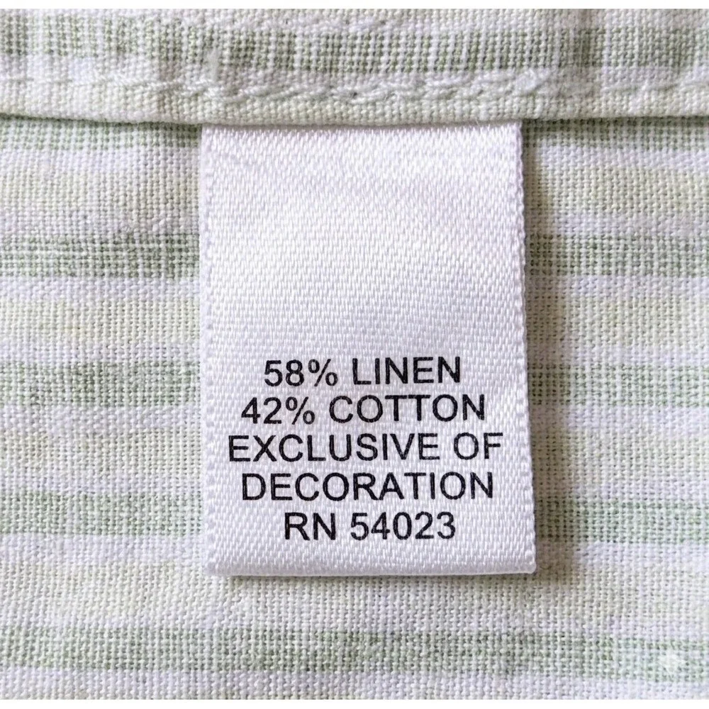 Banana Republic‎ Classic Green Striped Floral Trim Button Up Shirt Men's Size L